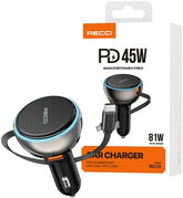 Recci Retractable Car Charger Type - C - Elite Phones
