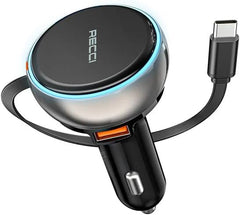 Recci Retractable Car Charger Type - C - Elite Phones
