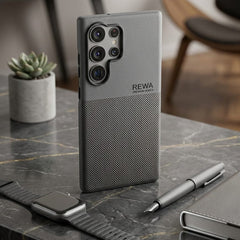 REWA Hybrid Dual - Texture Leather & Fabric Case - Elite Phones