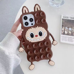 Rubber Funny Cartoon Character - Labubu with Suction Cups - Elite Phones
