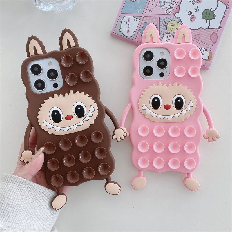 Rubber Funny Cartoon Character - Labubu with Suction Cups - Elite Phones