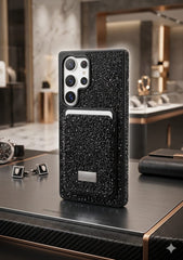 Swarovski Crystal Smartphone Case with Integrated Card Holder - Elite Phones