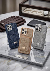 Swarovski Crystal Smartphone Case with Integrated Card Holder - Elite Phones