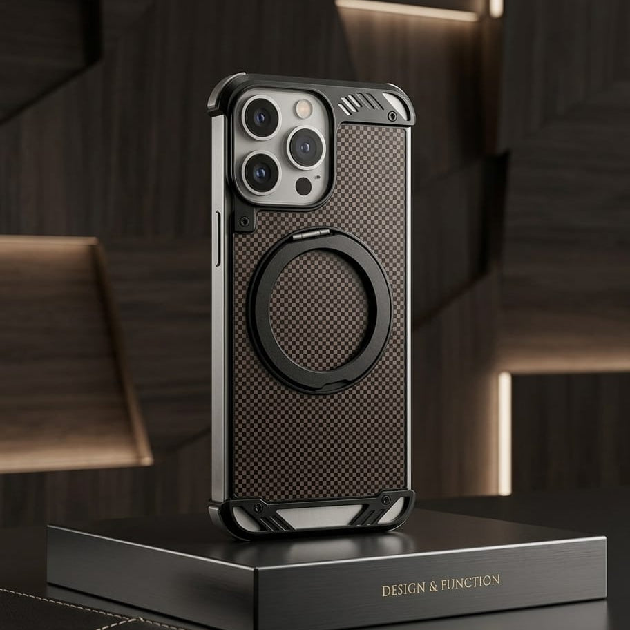 Titan - X Carbon Armor Series (with Integrated O - Ring Stand) - Elite Phones