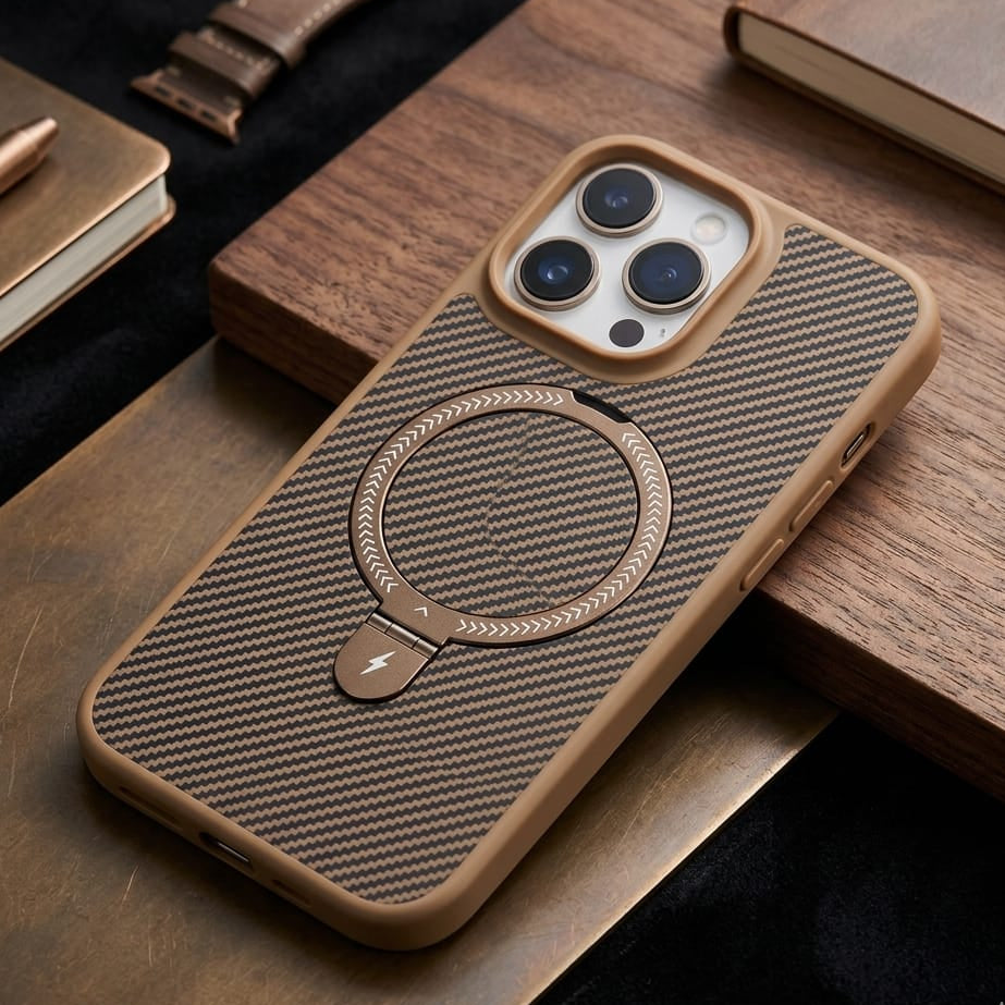 TitanWave Pro | Aramid Fiber MagSafe Case with Integrated O - Stand - Elite Phones