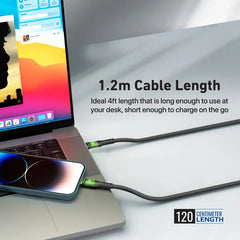 27W Power Delivery USB-C to Lightning Cable with Transparent Shells