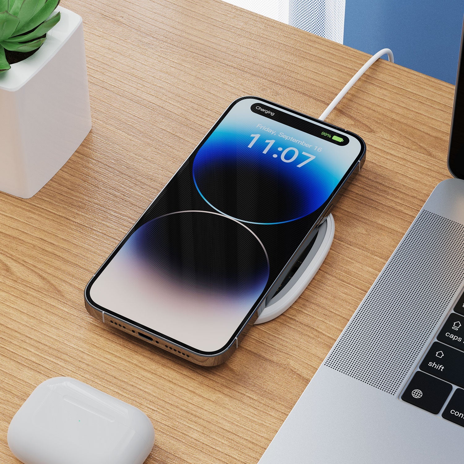 15W QI Transparent Phone Wireless Phone Charger - Elite Phones