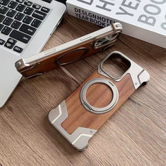 Moobifi Aluminum & Wood Case With MagSafe Armor Design