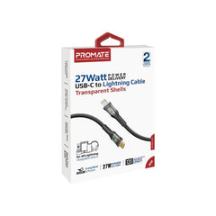 27W Power Delivery USB - C to Lightning Cable with Transparent Shells - Elite Phones