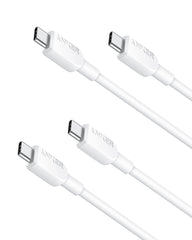 Anker Type-C To Type-C Cable (3 ft, 60W, Bio Braided) - White