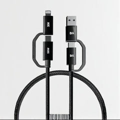 4-in-1 Multi-Functional Braided Fast Charging Cable (Up to 100W Power Delivery) - Elite Phones