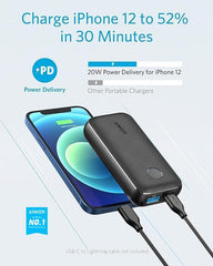 Anker Compact Light Fast Charging Power Bank - PowerCore Metro 10000 mAh - Black