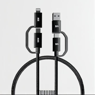 4-in-1 Multi-Functional Braided Fast Charging Cable (Up to 100W Power Delivery)