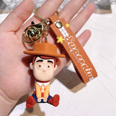Rubber Keychain Toy Story - Woody Set - Brown