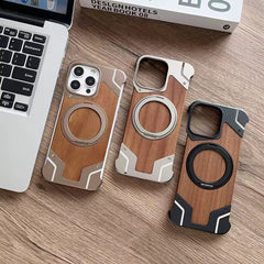 Moobifi Aluminum & Wood Case With MagSafe Armor Design
