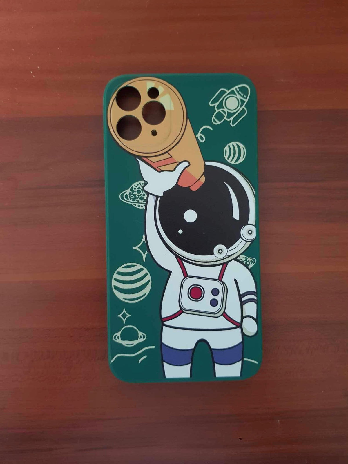 Astronaut With Telescope Print Phone Case With Hand Rope