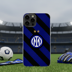 Phone case with Inter Milan logo on a football field background