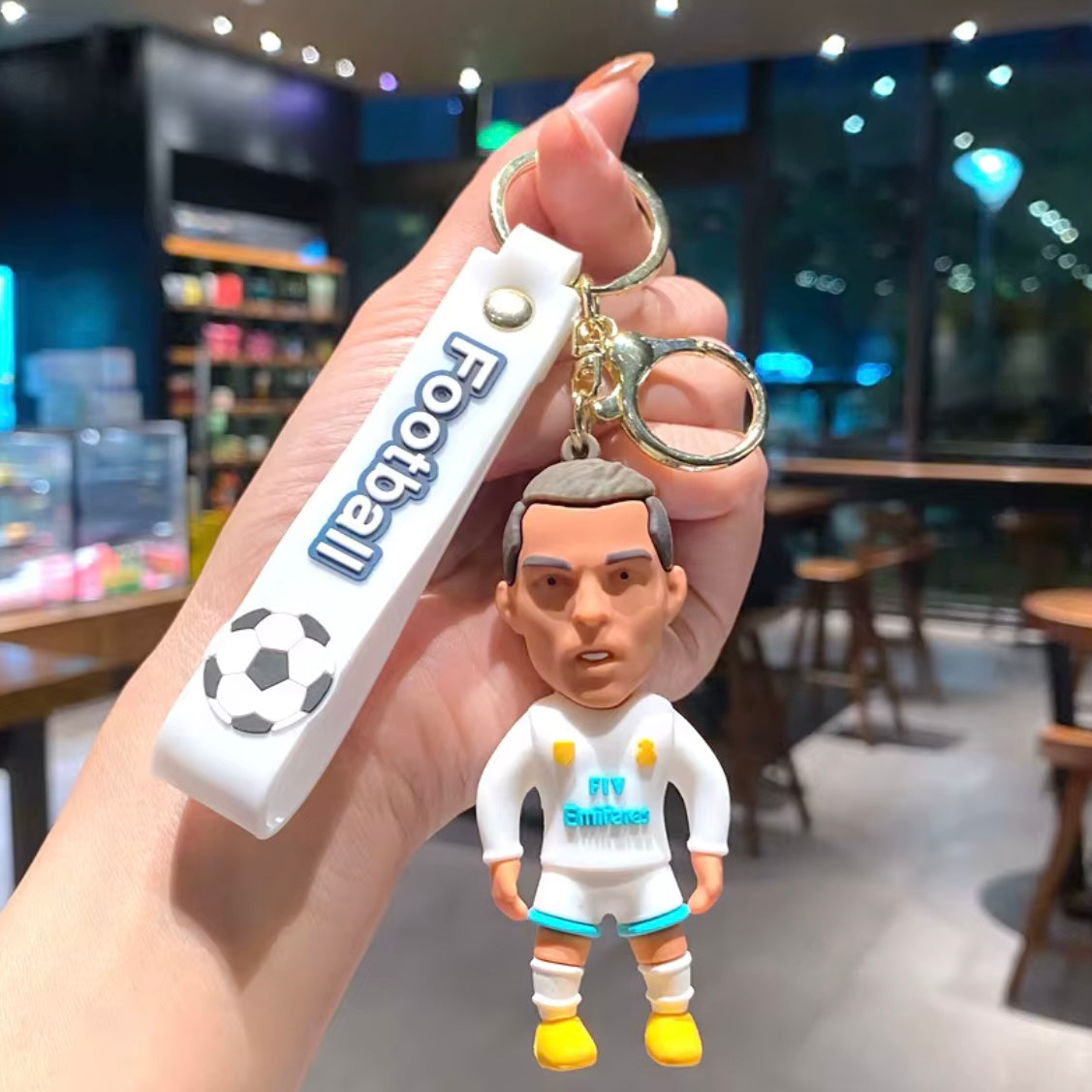 Rubber Keychain Football Ronaldo Madrid