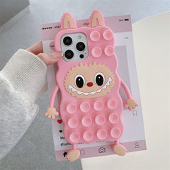 Rubber Funny Cartoon Character - Labubu with Suction Cups