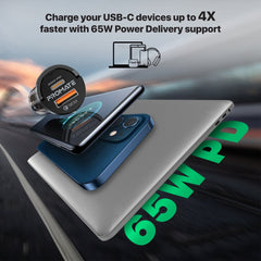 Promate 65W Rapidcharge Transparent Mini Car Charger