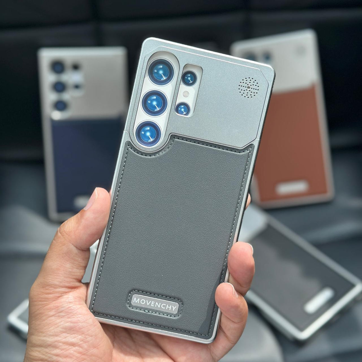 Aluminum With Leather Magsafe Perfume Case Easy Fixing For Samsung