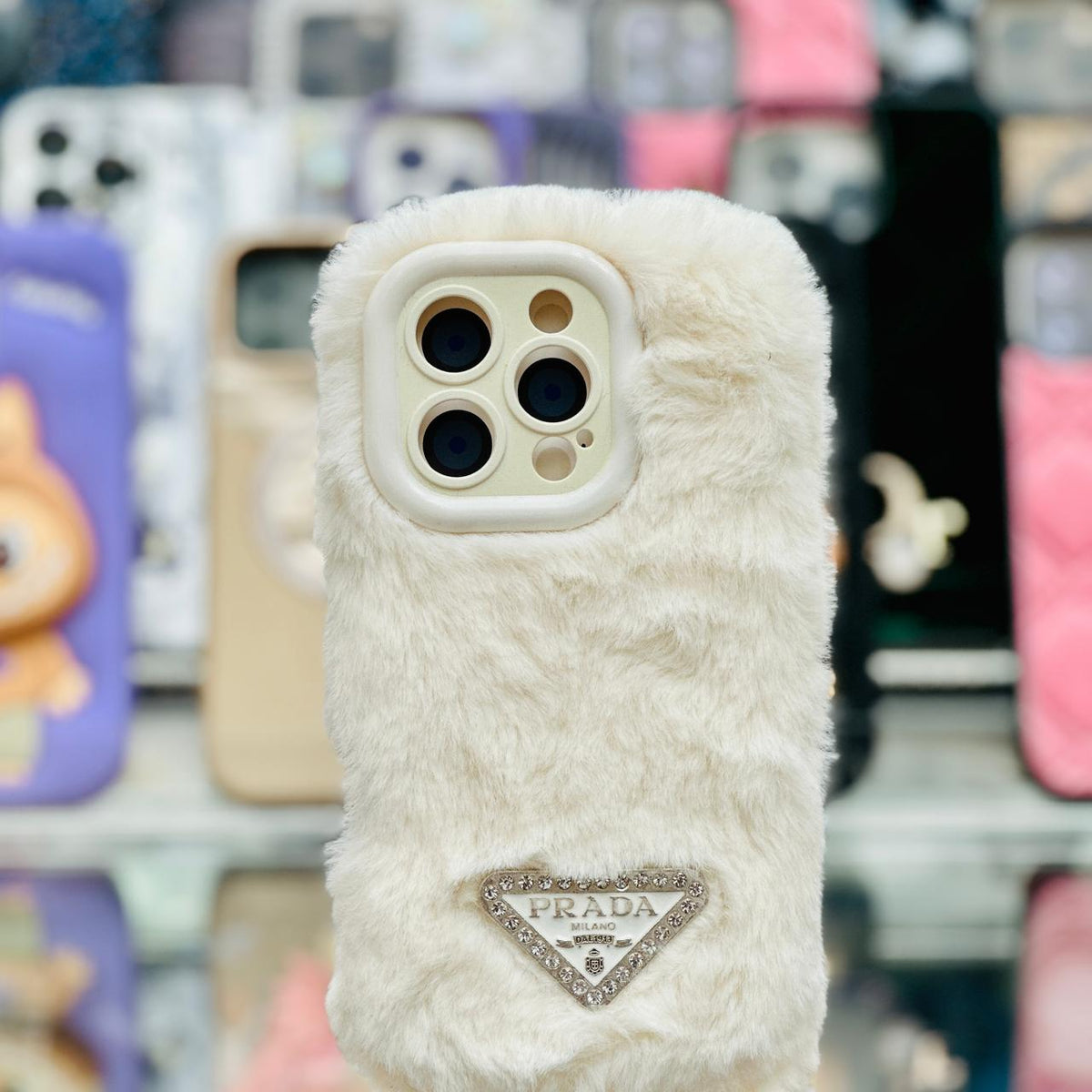 Fur Ladies Case Prada Logo