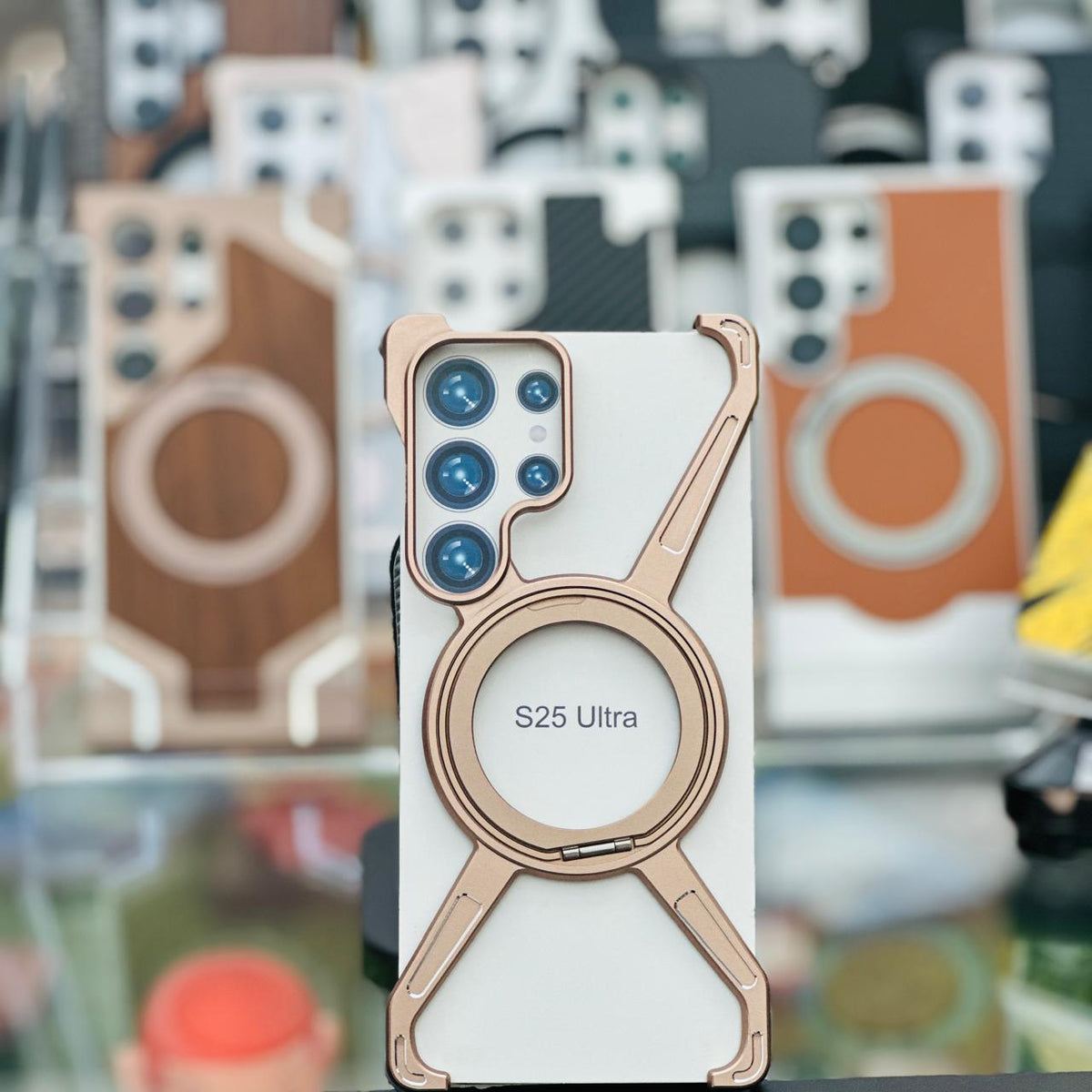 Aluminum X Design Gold For Galaxy S25 Ultra