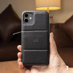 Premium Lychee Grain Quilted Leather Puffer Case