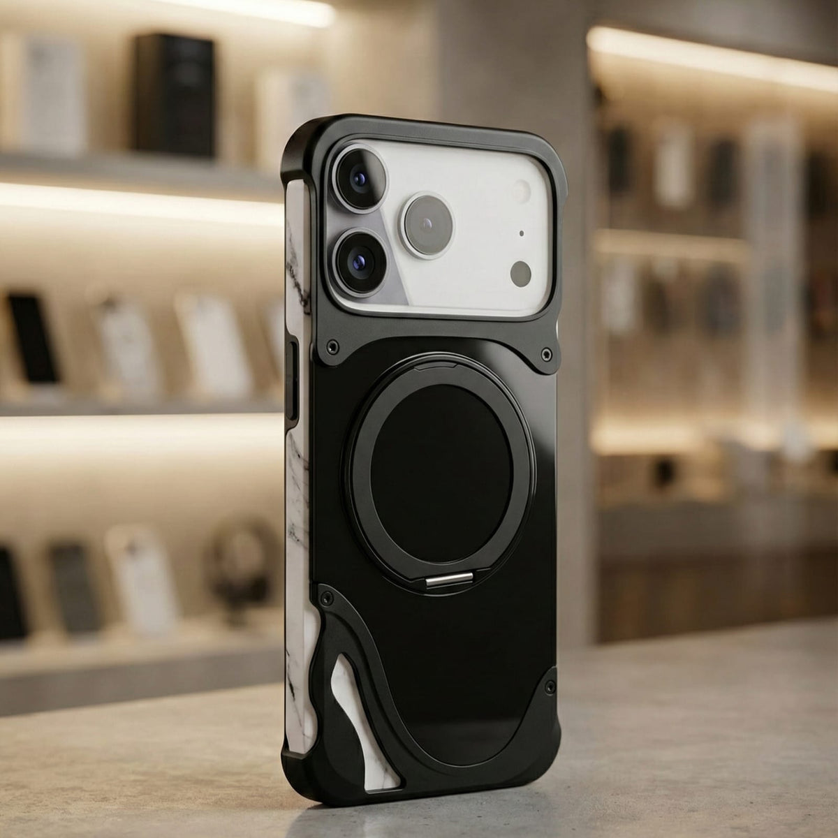 Marble Hybrid Magnetic Kickstand Case