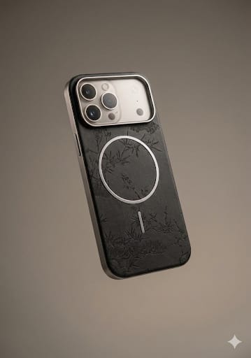 Luxury Engraved Leather MagSafe Case