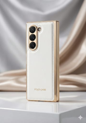 Luxury Electroplated Leather Foldable Phone Case