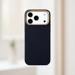 Premium Dark Gray Matte Case with Electroplated Gold Camera Frame