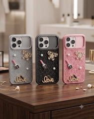 3D Luxury Rhinestone Butterfly & Pearl Glitter Phone Case