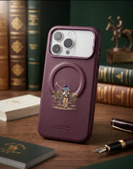 SANTA BARBARA POLO & RACQUET CLUB Horse Embroidery MagSafe Leather Case for iPhone