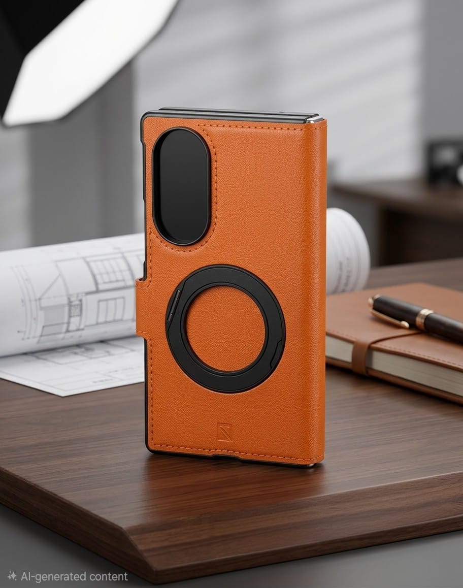 Nillkin Leather Case with Magnetic Ring & Camera Cover