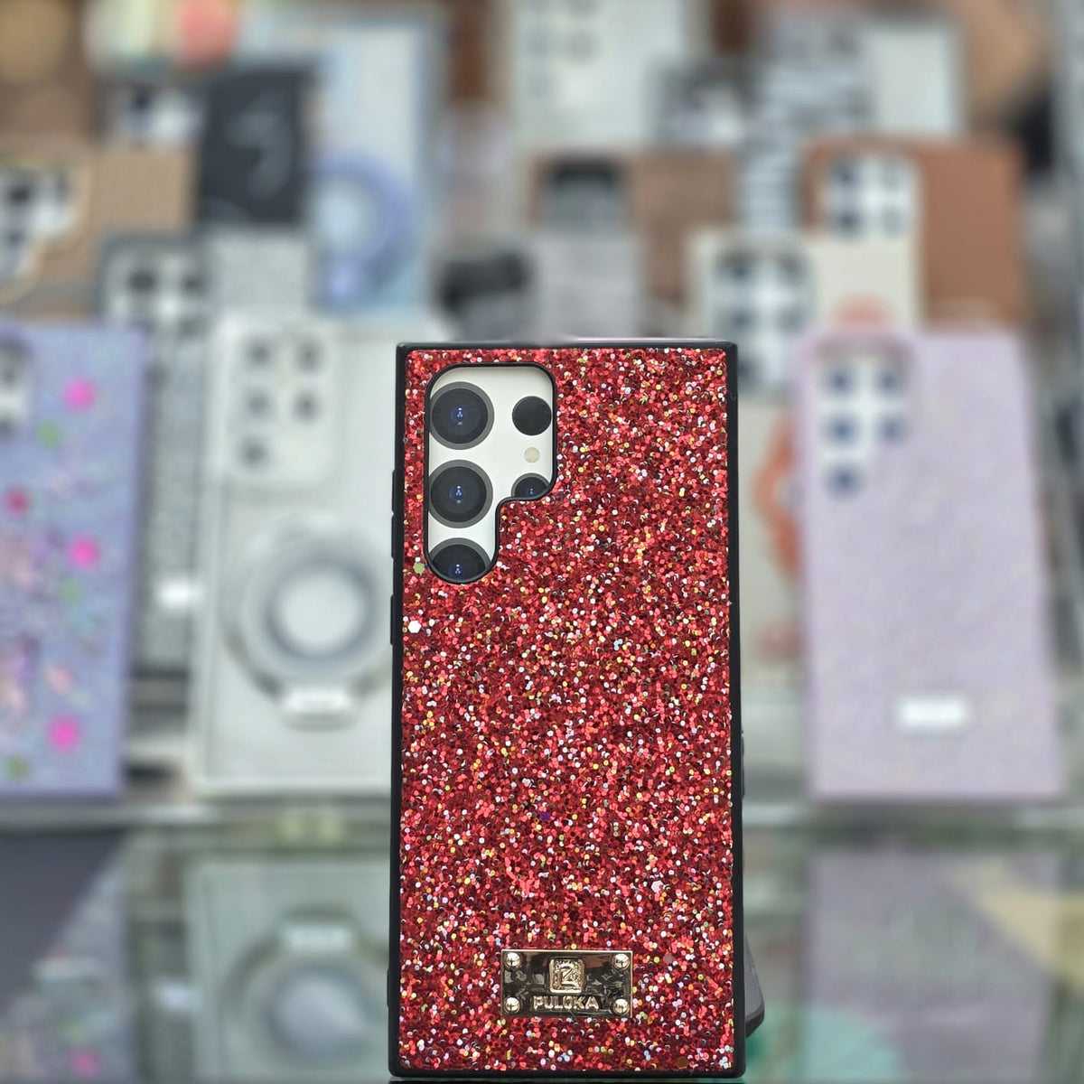 PULOKA Luxury Diamond Glitter Square Case