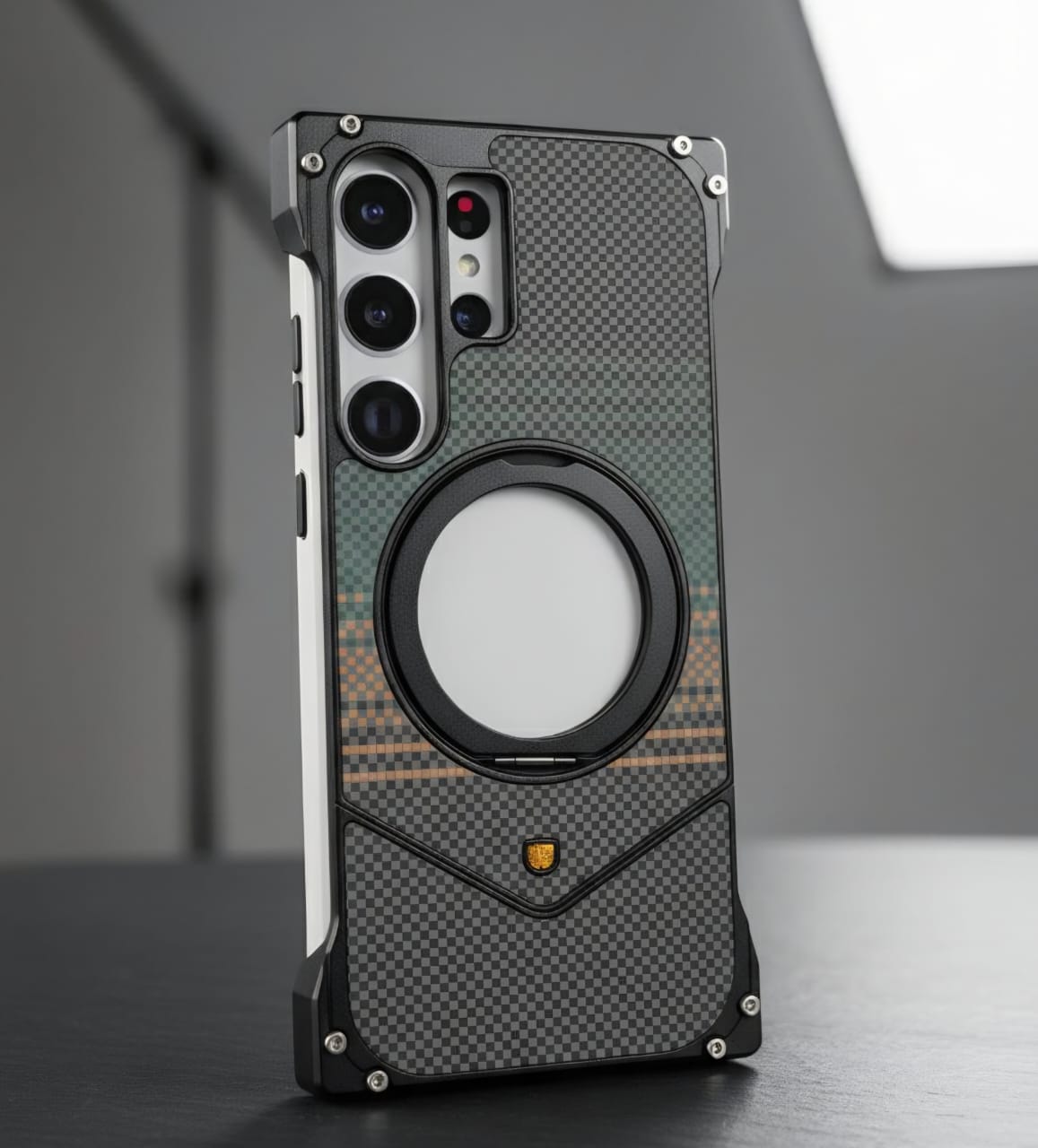 Stealth Shield Magnetic Kickstand Case - Carbon Fiber Edition