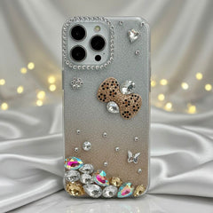 Glitter Gradient Bowknot Rhinestone Case