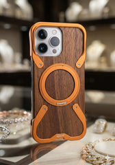 NJOYNY Magnetic Wood Series Bumper Case