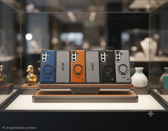 Premium Magnetic Leather Case with Built-in Ring Kickstand & Screen Protector for Galaxy Z Fold
