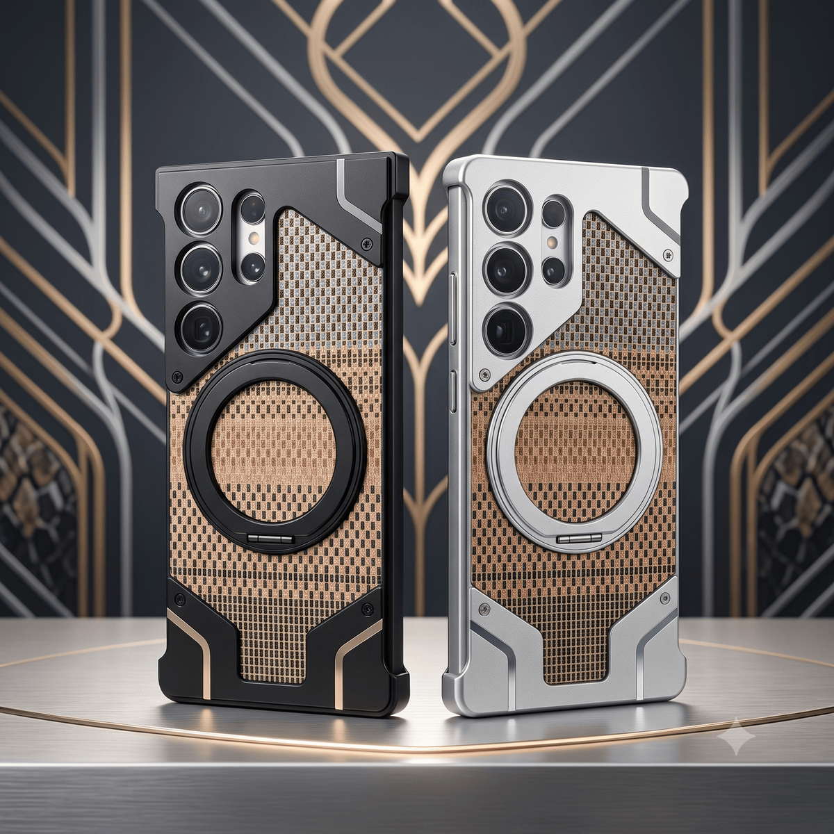 Aluminum With Acrylic Snake Skin Color Armor Design For Samsung - Elite Phones