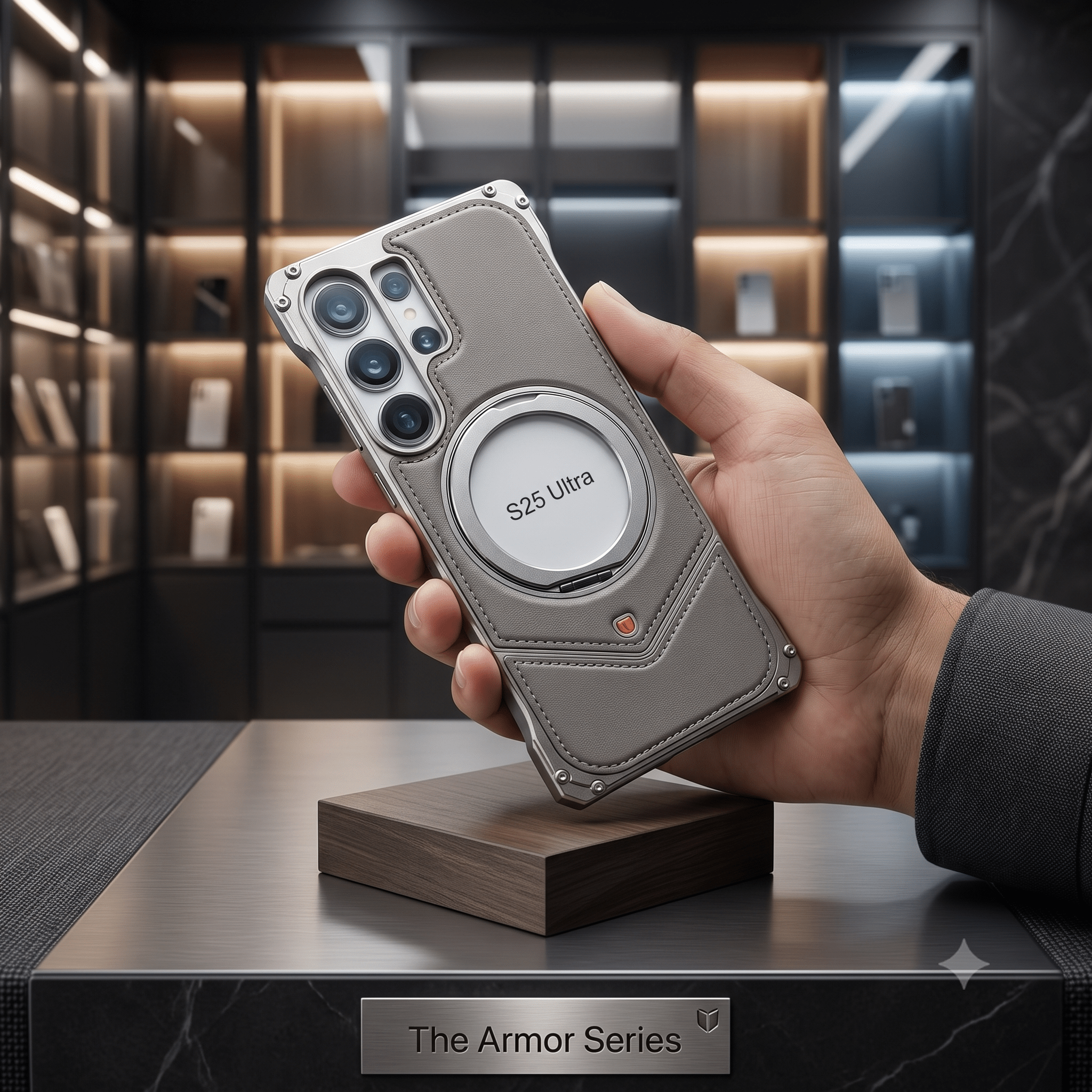 Aluminum With Leather Easy Fixing - Elite Phones