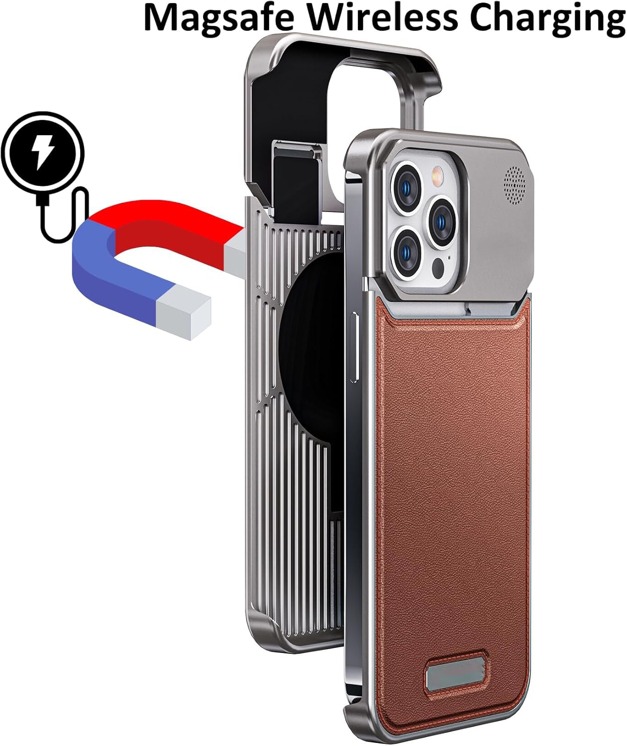Aluminum With Leather Magsafe Perfume Case Easy Fixing - Elite Phones