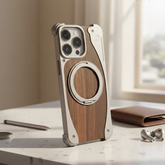Aluminum With Wood Magsafe Side Opening - Elite Phones