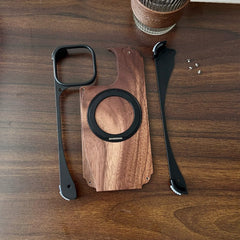 Aluminum With Wood Magsafe Side Opening - Elite Phones