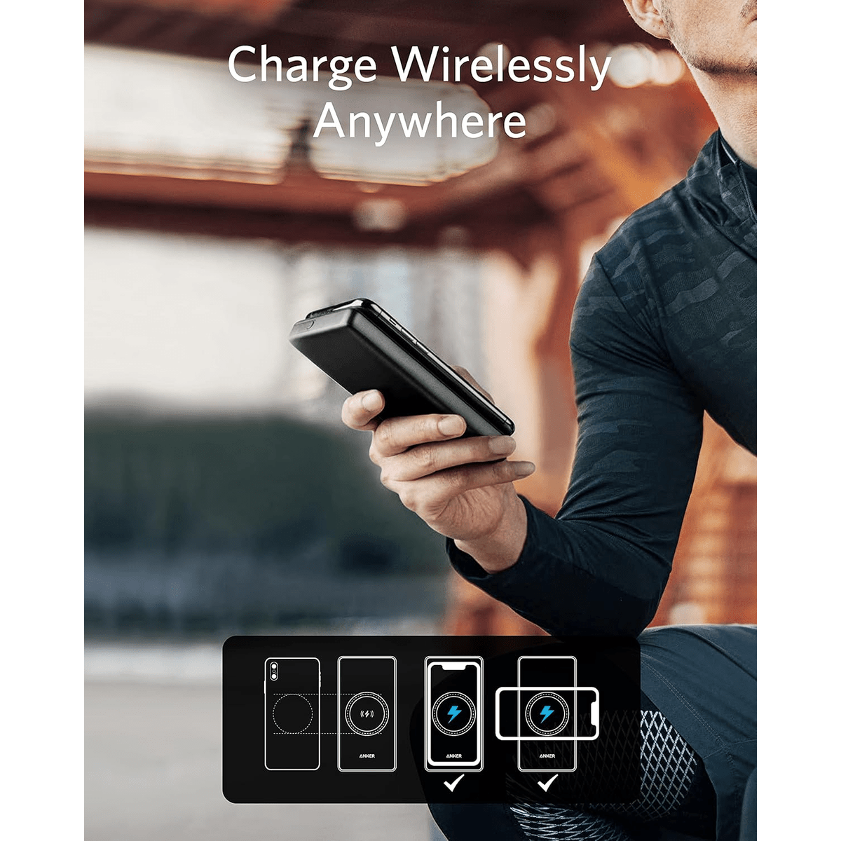 Anker 10W MaxWireless Power Bank - PowerCore III Sense 10000 mAh Wireless - Black - Elite Phones