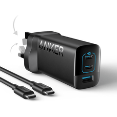 Anker 3 - Port Ultra - Fast Charger (67W, 3 Ports) - Black - Elite Phones