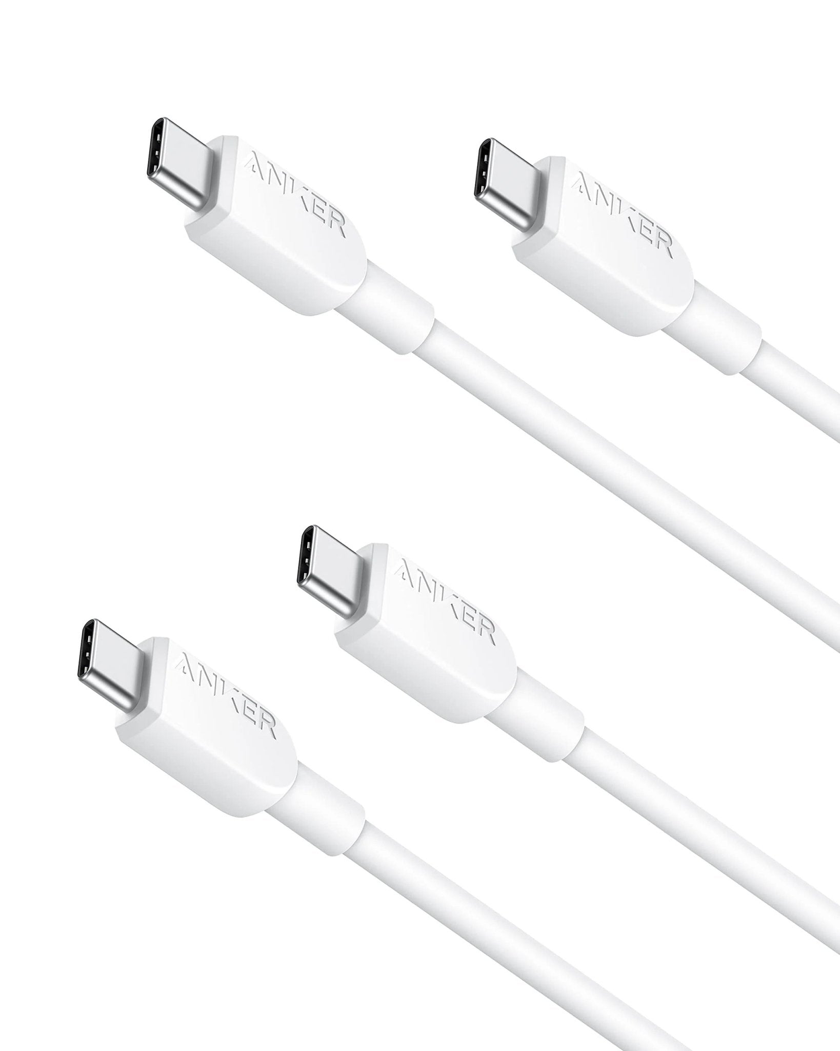 Anker Type - C To Type - C Cable (3 ft, 60W, Bio Braided) - White - Elite Phones