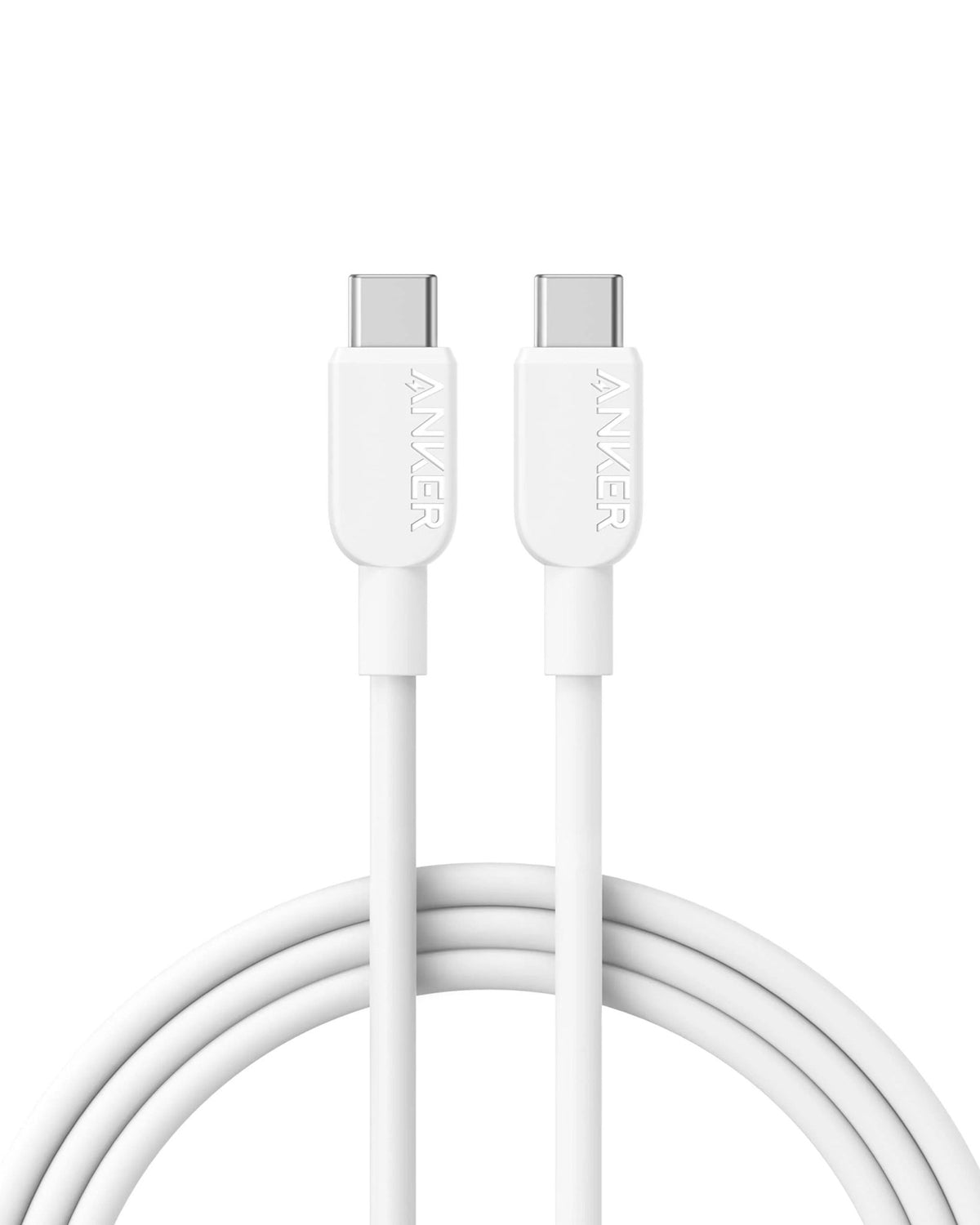 Anker Type - C To Type - C Cable (3 ft, 60W, Bio Braided) - White - Elite Phones
