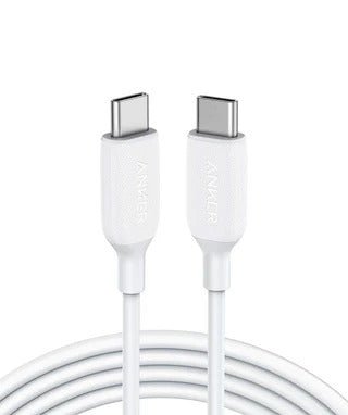 Anker Type - C To Type - C Cable (6ft, 60W, Braided) - White - Elite Phones
